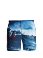 Matchesfashion.com Orlebar Brown - Bulldog Photographic Print Swim Shorts - Mens - Navy