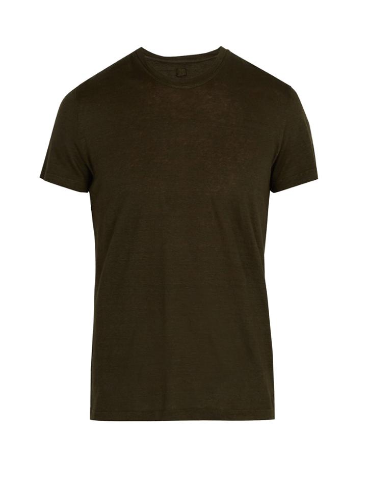 120 Lino Crew Neck Linen Jersey T-shirt