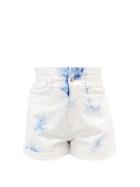 Matchesfashion.com Stella Mccartney - Tie-dye Denim Shorts - Womens - White Blue
