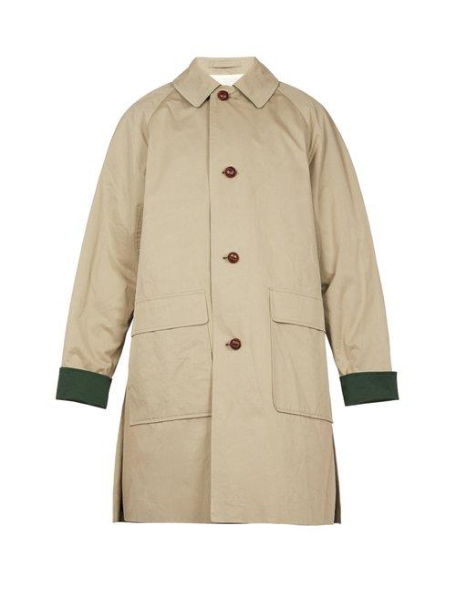 Matchesfashion.com Burberry - Unisex Raglan Sleeved Patch Pocket Cotton Coat - Mens - Khaki