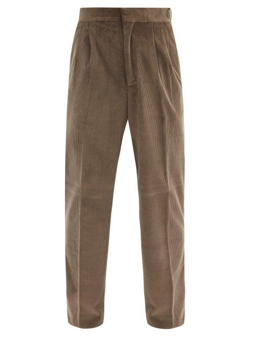 Matchesfashion.com Umit Benan B+ - Tailored Cotton-blend Corduroy Trousers - Mens - Beige