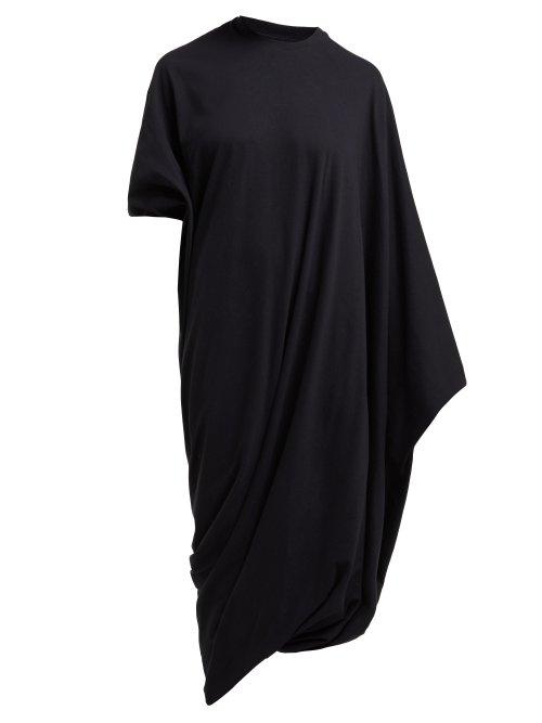 Matchesfashion.com Vetements - Asymmetric Midi T Shirt Dress - Womens - Black