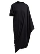 Matchesfashion.com Vetements - Asymmetric Midi T Shirt Dress - Womens - Black