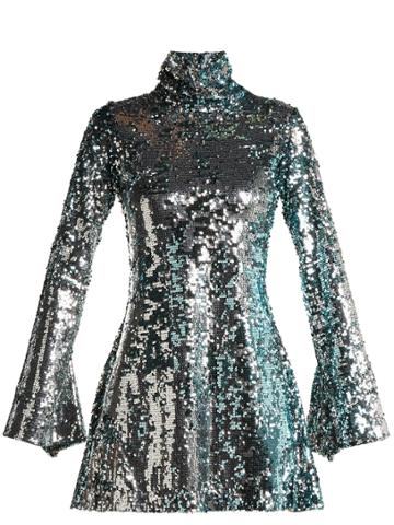 Halpern Metallic Sequinned Mini Dress
