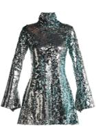 Halpern Metallic Sequinned Mini Dress