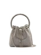 Ladies Bags Jimmy Choo - Bon Bon Crystal-net Satin Clutch Bag - Womens - Silver