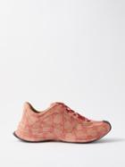 Gucci - Run Gg-logo Leather Trainers - Mens - Red Cream
