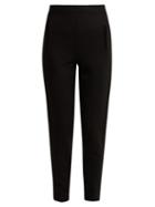 Matchesfashion.com The Row - Cat Virgin Wool Blend Tapered Trousers - Womens - Black