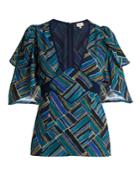 Talitha Shani Painted Jasmin Graphic-print Silk Top