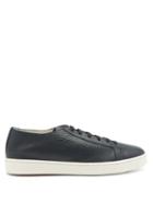 Matchesfashion.com Santoni - Cleanic Grained-leather Trainers - Mens - Navy