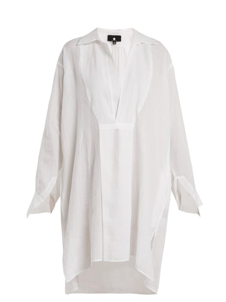 Su Tara Point-collar Semi-sheer Kaftan