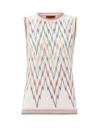 Matchesfashion.com Missoni - Zigzag-knit Tank Top - Womens - White Multi