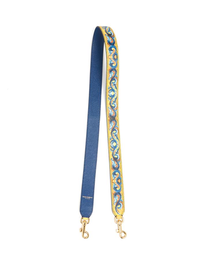 Dolce & Gabbana Majolica-print Leather Bag Strap