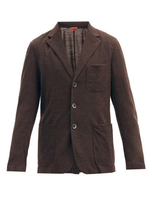 Matchesfashion.com Barena Venezia - Torcea Single-breasted Wool-blend Jersey Blazer - Mens - Brown