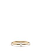 Lizzie Mandler - Knife Edge Petite Diamond & 18kt Gold Ring - Womens - Yellow Gold