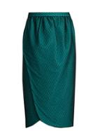 Matchesfashion.com Emilio De La Morena - Salma Wrap Front Knee Length Skirt - Womens - Dark Green