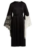 Matchesfashion.com Christopher Kane - Laced Trimmed Crepe Dress - Womens - Black