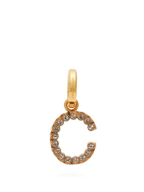 Matchesfashion.com Burberry - C Crystal Embellished Letter Charm - Womens - Crystal