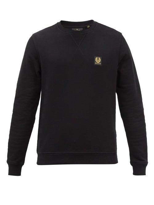 Belstaff - Logo-patch Cotton-jersey Sweatshirt - Mens - Black