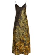 Adriana Iglesias Jadi Floral-print Stretch-silk Slip Dress