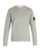 Matchesfashion.com Stone Island - Logo Patch Cotton Jersey Sweatshirt - Mens - Grey