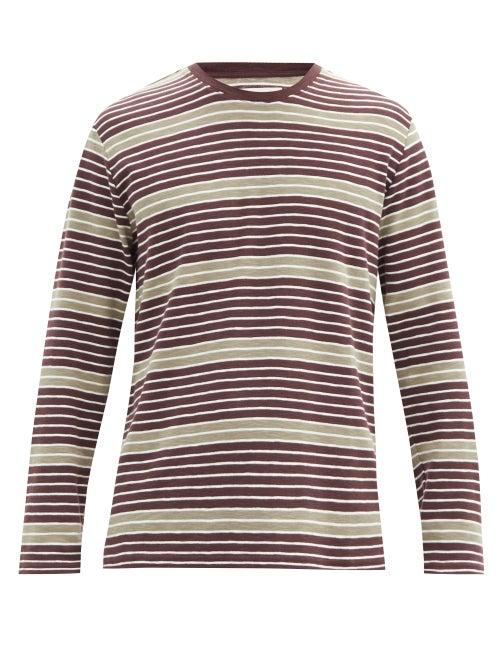 Matchesfashion.com Folk - Highlight Cotton-jersey Long-sleeved T-shirt - Mens - Purple Multi