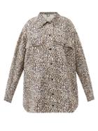 Raey - Leopard-print Organic-cotton Denim Jacket - Womens - Black Multi
