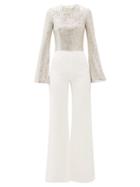 Matchesfashion.com Galvan - Modern Love Sequinned Jumpsuit - Womens - White Gold