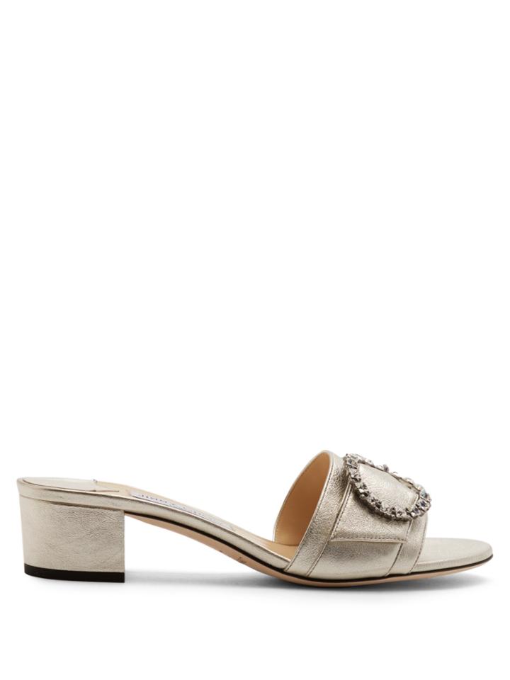 Jimmy Choo Granger 35mm Crystal-embellished Leather Mules