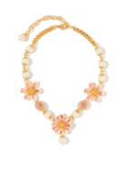 Matchesfashion.com Dolce & Gabbana - Enamel-flower And Faux-pearl Necklace - Womens - Gold