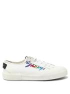 Matchesfashion.com Givenchy - Tennis Logo Embroidered Cotton Canvas Trainers - Mens - White