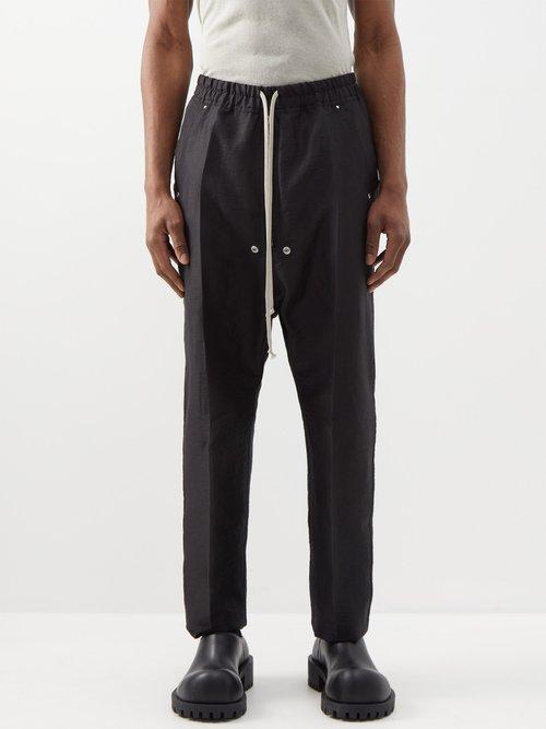 Rick Owens - Bela Drawstring Linen-blend Trousers - Mens - Black