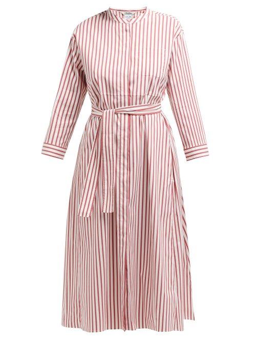Matchesfashion.com S Max Mara - Bebbio Striped Midi Dress - Womens - Red White
