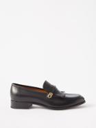 Gucci - G-plaque Fringed Leather Loafers - Mens - Black
