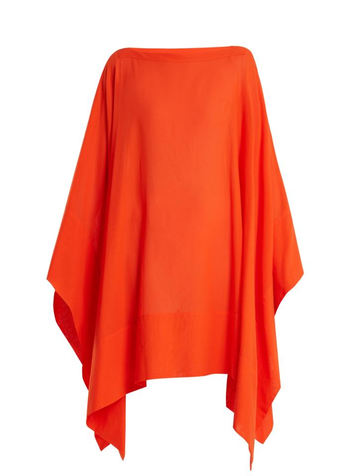 Casa Nata Split Contrast-hem Cotton Poncho