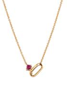 Matchesfashion.com Lizzie Mandler - July Birthstone Ruby & 18kt Gold Necklace - Womens - Pink Gold