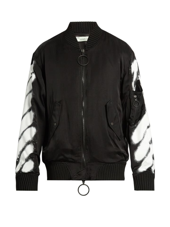 Off-white Spray-print Bomber Jacket