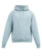 Matchesfashion.com Martine Rose - Logo-print Cotton-jersey Hooded Sweatshirt - Mens - Light Blue