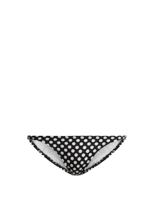 Matchesfashion.com Norma Kamali - Eric Polka Dot Print Bikini Briefs - Womens - Black Multi