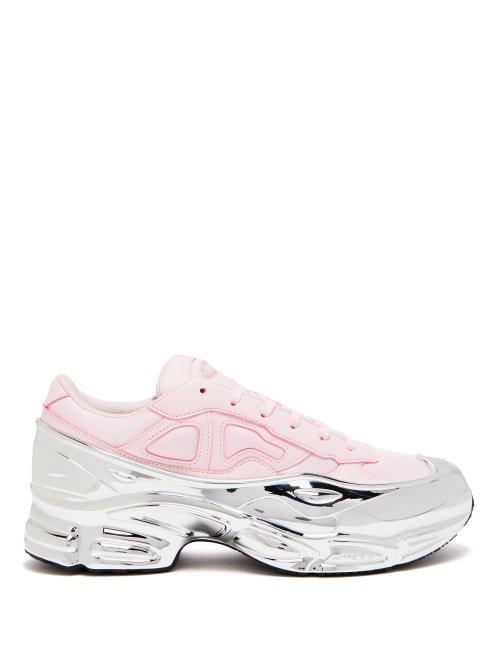 Matchesfashion.com Raf Simons X Adidas - Ozweego Metallic Wrap Mesh Trainers - Womens - Pink Silver