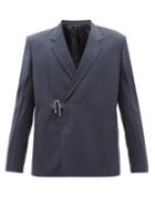 Givenchy - Padlock Wool-blend Double-breasted Blazer - Mens - Dark Blue