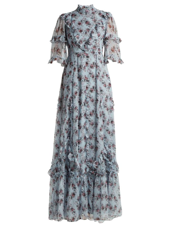 Erdem Isidor Keiko-print Silk Gown