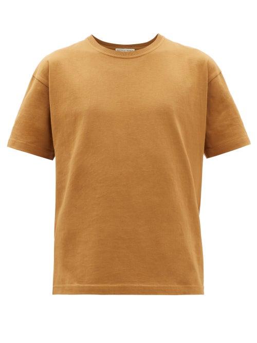 Matchesfashion.com Bottega Veneta - Logo-embroidered Cotton T-shirt - Mens - Beige