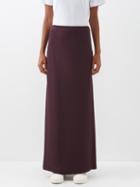 Raey - Wrap Split Silk Maxi Skirt - Womens - Burgundy