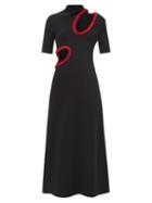 Proenza Schouler - Cutout Stretch-crepe Maxi Dress - Womens - Black Red