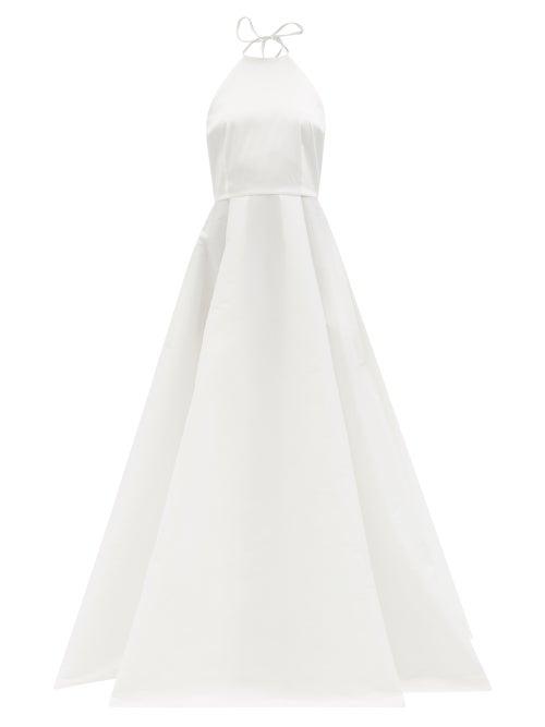 Bernadette - Delilah Halterneck Taffeta Gown - Womens - Ivory