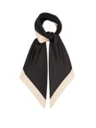 Ladies Accessories Lescarf - No.8 Border-print Silk-twill Scarf - Womens - Black Multi