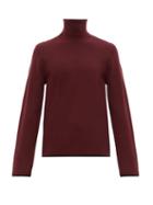 Matchesfashion.com Joseph - Tipped Trim Merino Wool Roll Neck Sweater - Mens - Purple