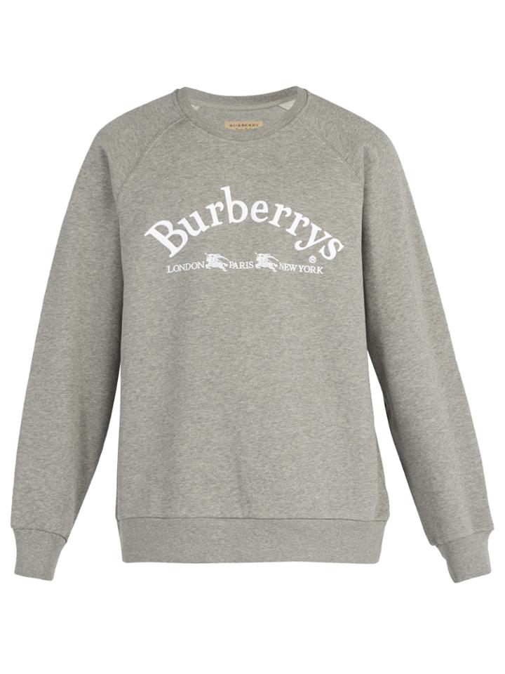 Burberry Logo-embroidered Cotton-blend Sweatshirt