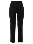 Matchesfashion.com Tibi - Anson Slit-cuff High-rise Crepe Trousers - Womens - Black